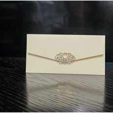 [데코프라자]설날 추석명절 상품권 현금봉투 절값 폐백 부모님 용돈 초대장 티켓 출산 청첩장 생일 생신 시상식 초대권, 1개, 아이보리