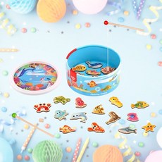 호기심자극 알록달록 해양동물 퍼즐 자석 낚시 22p 아이들이좋아하는, 1개