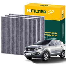 하이필터 기아 자동차 스포티지 활성탄 에어컨필터, 3개, 더 뉴 스포티지R (SL PE) HI-D004