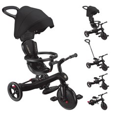 法國GLOBBER 4合1 Trike 多功能滑板車 滑步車 3輪推車 騎乘玩具, 哈雷黑, 1個