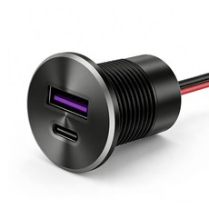 12V USB 콘센트 30W PD 타입C 18W QC3.0 알루미늄 충전 소켓 고속 매립형 교체용 차량용 충전기 RV용