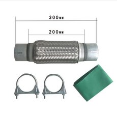 免焊接汽車貨車排氣管軟連接波紋管消聲器軟管，四層不鏽鋼材質，附卡箍，有效減震降噪，安裝簡便, 1個