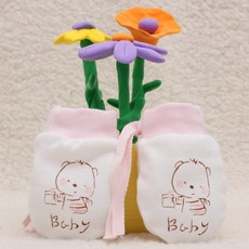 嬰兒防抓棉手套 抽繩可調節
