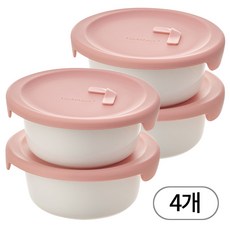 락앤락 바로한끼 도자기 국용기 라이트핑크, 1세트, 600ml 4개