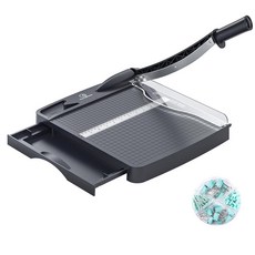 30.5cm(12인치) 튼튼한 종이 커터 12-16장 용량 단두대 종이 커터 및 종이 트리머 교실 공예 카드스톡용 종이 도마 그레이, 30.5cm(12인치) 튼튼한 종이 커터, 12-16장