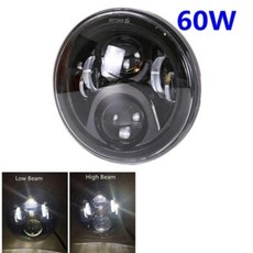 블랙크롬 모토 라이트 오토바이 전조등, 1개, 7. 60w balck no halo, 기본