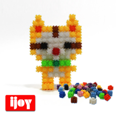 이지 툭툭블럭 고양이 만들기 애완동물 교구 블록 미니블럭, 단일 수량, 1개