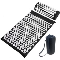 지압 매트 SENSI 마사지 베개 세트 KUZNETSOV의 애플리케이터 목 발 요가 바늘 다시 쿠션 에코 PRANAMAT, CHINA|Accupuncture -Black