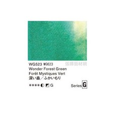 Holbein好賓HWC沉澱分離色專家透明水彩15ml單色#WG6，藝術家級水彩顏料，色彩鮮明飽和, 598 / WG623 奇幻森林綠, 15ml, 1
