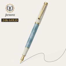페노라 클래식 24K 골드 만년필, 파스텔블루, EF