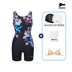 레노마수영복 여성 플라워 U백 3부반신수영복 RN-LF2F861