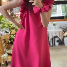 여름 나시 원피스 민소매 퍼프 주름 휴양지