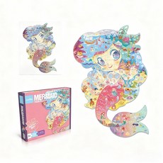 Arthink 兒童拼圖 益智啟蒙玩具, 美人魚, 1套, 128片