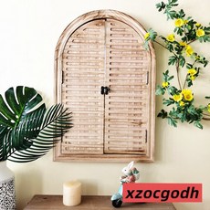 侘寂風假窗戶摩洛哥風實木仿真掛窗客廳民宿墻麵掛件 居傢裝飾#墻麵置物架, 無鏡子