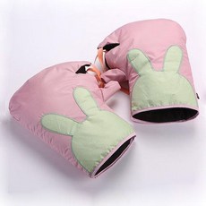 토끼 방한 토시 핸들 워머 배달 대행 바이크 스쿠터 오토바이 장갑 손 비닐 방수 귀여운, 프리사이즈, 토끼핑크