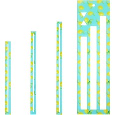 4개 지퍼 포켓 템플릿 789인치 재봉 레몬 프린트 아크릴 자 초보자를 위한 채움 및 액세서리