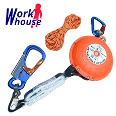 【Work house】台灣製 6米 工安織帶防墜器 巨力 織帶型高空作業防墜器 JH06, 1個