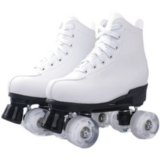 롤러스케이트 입문용 롤러 롤러장 화이트 바퀴 취미 스케이트 운동화 신발 롤러슈즈 공용, 1개, 3. 화이트 가죽+화이트 휠