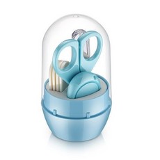 開優米嬰幼兒童指甲剪寶寶指甲刀套裝 防夾肉安全指甲鉗嬰兒指甲剪 寶寶指甲剪 兒童指甲剪 嬰兒磨甲器, 藍色, 1個