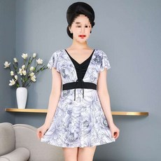 할머니수영복 여성 온천 엄마 중년 빅사이즈 워터파크 체형커버, 3_일체형