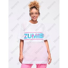 Merero ZW 줌바룩 헬스복 캐주얼 트레이닝복 댄스 체조 상의 요가복 라운드 메쉬 반팔 티 상의 힙합댄스복 에어로빅복 방송댄스복