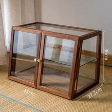 우드 높이30cm 사각2단 쇼케이스 디스플레이 진열장 가로45 폭24 원목 카페, B. 사다리꼴 차 캐비닛, A. 이중 문, B. 사다리꼴 차 캐비닛
