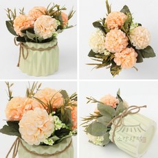 소망상점 수국 조화 화분(피치) 산소꽃, 1개