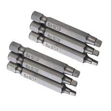 RLECS 2세트 SQ1/SQ2/SQ3 실버 S2 합금강 사각 스크루 드라이버 비트 0.6cm(1/4인치) 육각 섕크 파워 드릴 척 전기 기기 정밀 가구 어셈블리용 121149, RLECS 2세트 SQ1/SQ2/SQ3 실버 S2 합금