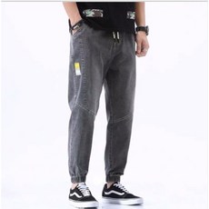 日系束脚 純色工裝 韓版九分休閒 男生牛仔長褲