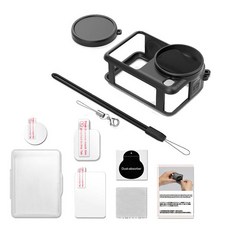 [특가] make speed DJI 오즈모액션6 실리콘케이스+강화유리필름1매, 1세트, 실리콘케이스 블랙 + 강화유리필름 1매