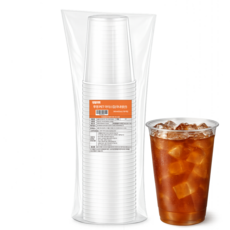 생활여백 20온스 투명 PET 아이스컵 92파이, 1개, 50개, 600ml