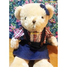 【TEDDY HOUSE泰迪熊】正牌紅格泰迪熊(女小) 可許願附許願卡, 1個, 淺棕色