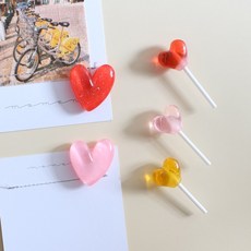 하트막대사탕 5P set 냉장고 현관문 인테리어 사무실 자석 작지만 강력한 귀여운 마그넷, 하트막대사탕 5pcs 세트 자석