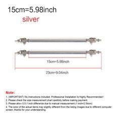 범용 레이싱 조절식 전면 후면 범퍼 립 스플리터 지지대 바 풀 로드 키트 75mm 100mm 2psc, 15cm Silver, 11 15cm Silver