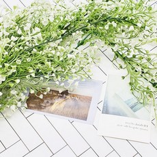 대형 등나무 조화 화이트 가짜꽃 장식 흰꽃 긴꽃 1미터, 1개