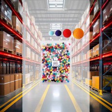 퐁퐁 40mm 칼라혼합 완충제 인형만들기 만들기놀이 미술재료 방울솜 칼라솜