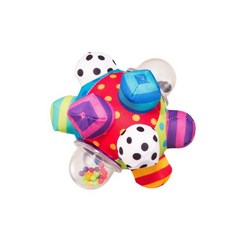 美國Sassy 炸彈球/手抓立體搖鈴布球(嬰幼兒成長玩具), 1個