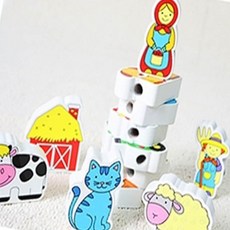 유아 원목 실꿰기 가축 어린이 소근육 교구 pck+21978gi