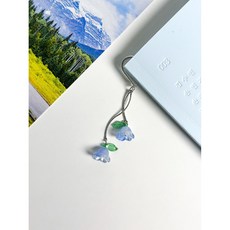 엘에떼 은방울꽃 비즈 책갈피 ver2 북마크 독서용품 끈갈피 꽃갈피, 오로라블루, 1개