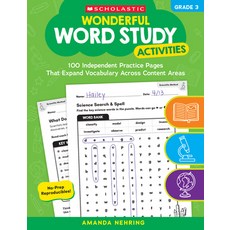 (영문도서)Wonderful Word Study Activities: Grade 3: 100 Independent Practice Pages That Ex... Paperback, Scholastic Teaching Resources, English, 9781546152576