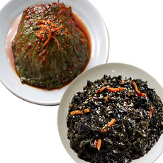 선미식가 국내산 100% 파래무침 1kg + 깻잎 향 가득 양념깻잎무침 1kg, 2개
