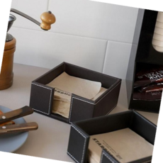 레스토랑 디저트카페 베이커리 사각 가죽 냅킨케이스, 블랙