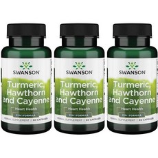 스완슨 풀 스펙트럼 강황 호손 & 카이엔 60 캡슐, 3