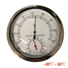 스테인레스 스틸 케이스 벽걸이형 기계식 사우나실 온도계 -30 ° C ~ 50, 01 Flanged Thermometer