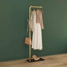 철제 행거 미니 소형 코너 침실 틈새 스탠드 긴옷 매장용 옷방, J. 블랙 골드 브랜치