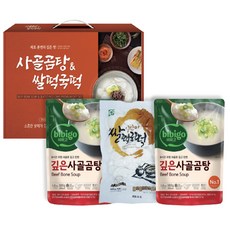 비비고곰탕1kg+떡국떡 500g 명절선물세트, 1개