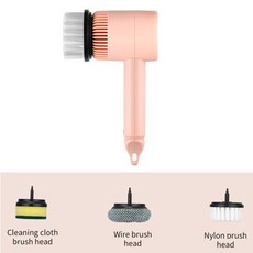 전기 스핀 스크러버 청소 브러시 휴대용 주방 청소기 무선 파워 스크러버 욕조 3 in 1 1pc, 2)M3Brushes