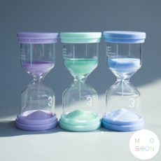 모선 미니 3분 양치 타이머 모래시계, 라이트블루