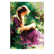 luntim DIY 명화그리기 유화 그림 그리기 선물 아크릴화 30x40 명화인물 힐링 풍경화, 1개, 자줏빛 시간