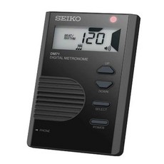 세이코 DM71B 포켓 사이즈 디지털 메트로놈 - 블랙 Seiko DM71B Pocket Size Digital Metronome - Black, 1개, 검은색